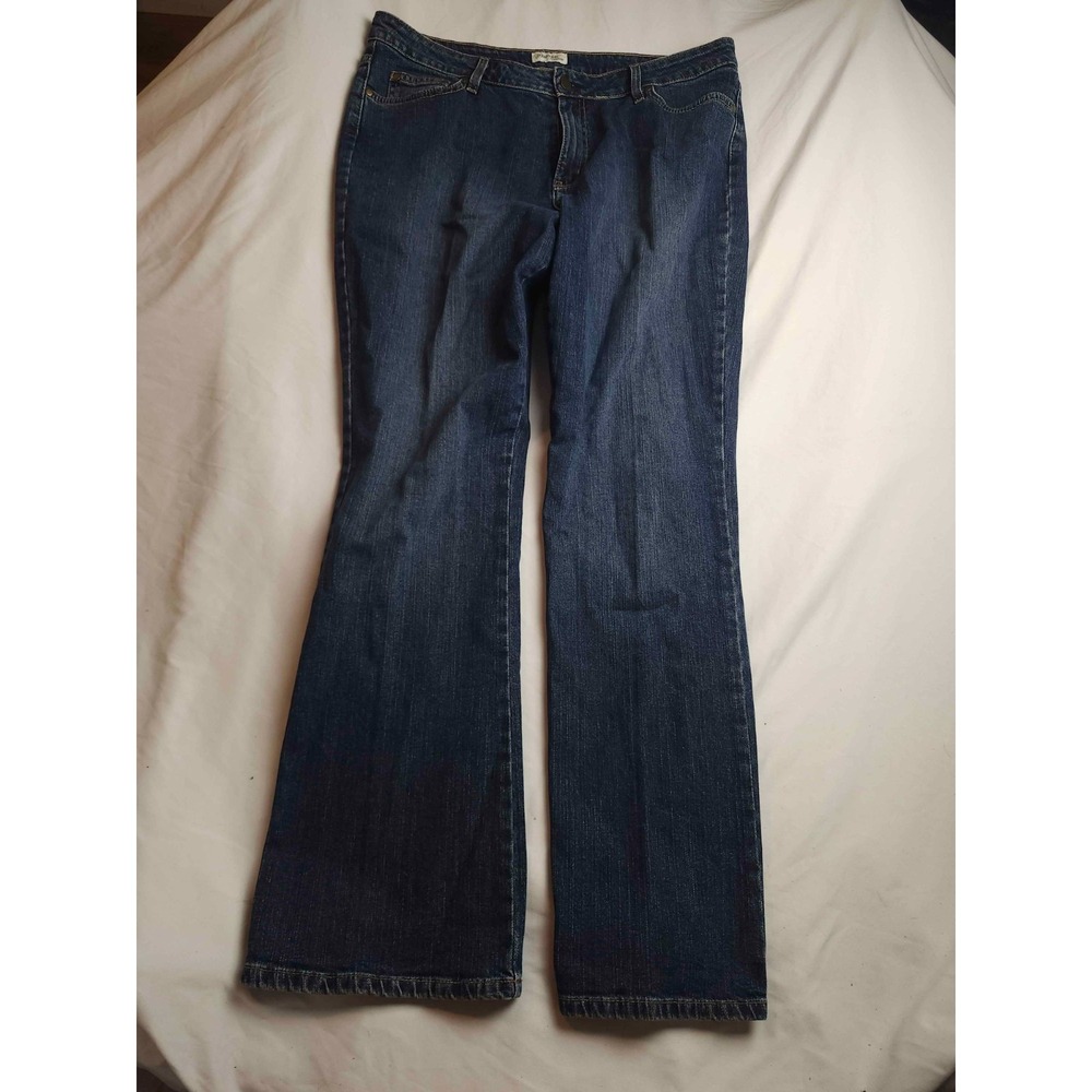 St Johns Bay Jeans Womens Size 16 Stretchboot Dark Wash‎ Denim Indie Normcore
